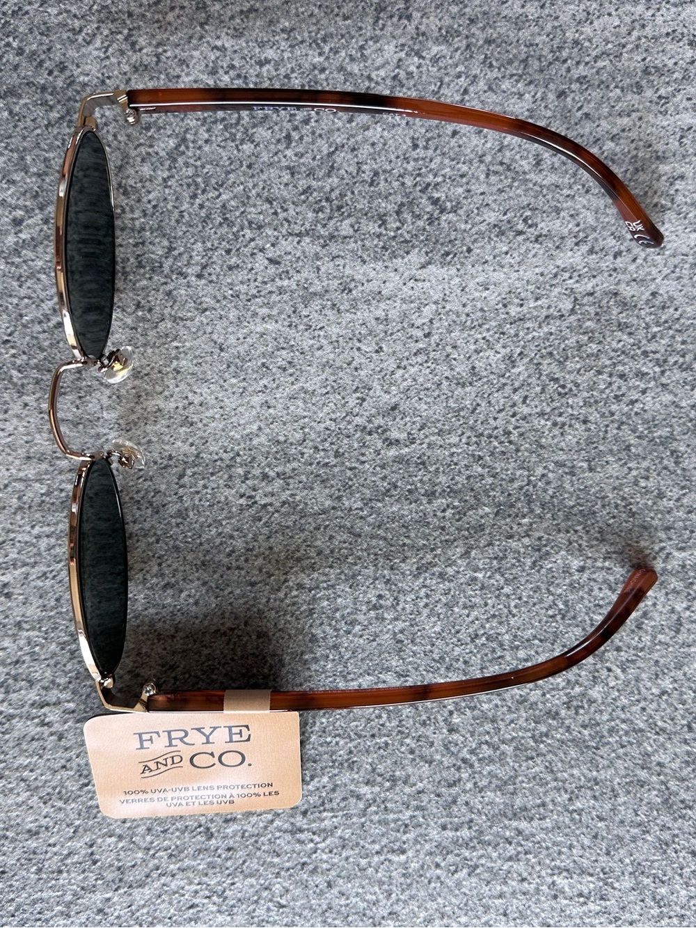 NWT FRYE Savannah Women’s Sunglasses Gold Tortoiseshell Slim Oval Frame No Case - Picture 5 of 10